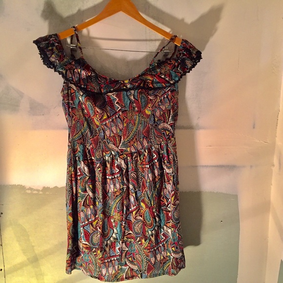 Colorful Free People Open-shoulder Sundress - Picture 1 of 6